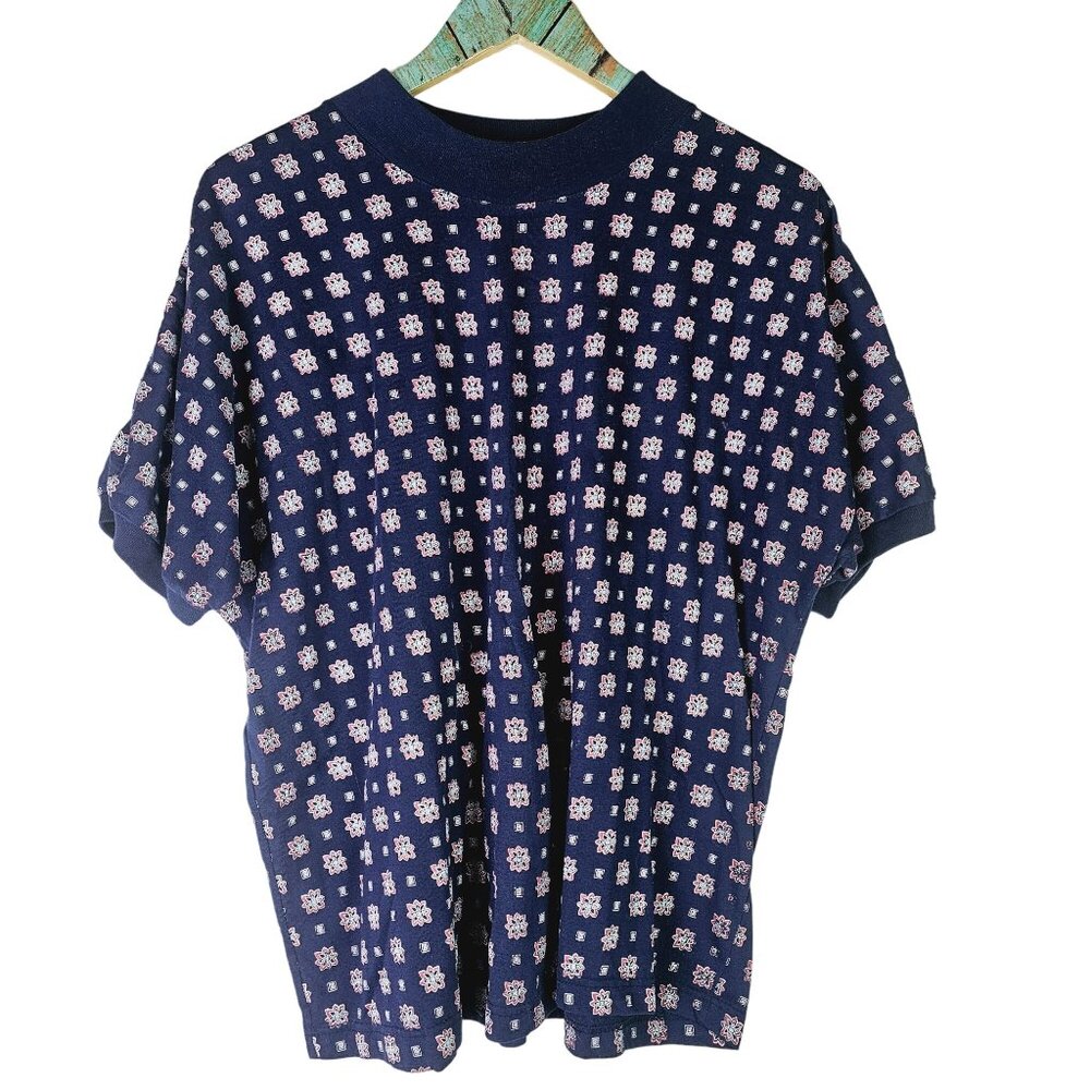 Vtg Original Venezia Sportswear Lane Bryant Floral Burst Short Waist Top, 18/20 - Picture 1 of 7